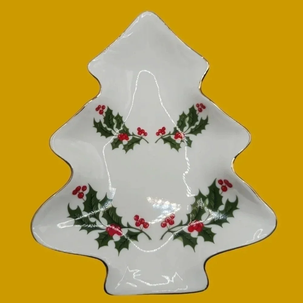 Stacy claire& christmas holy 2 spoon rest with wooden spoon red & wht